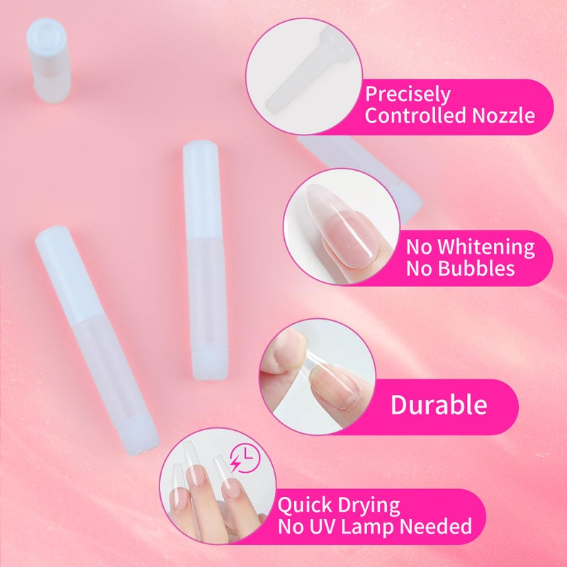 RAQEHO Nail Glue for Press Ons - 18Pcs Super Strong Nail Glue for Acrylic Nails Fast Drying pega para uñas Techs Stuff Nail Bond Adhesive for Stick Press On Nails French Tip Toe Nail Broken Repair - Image 3